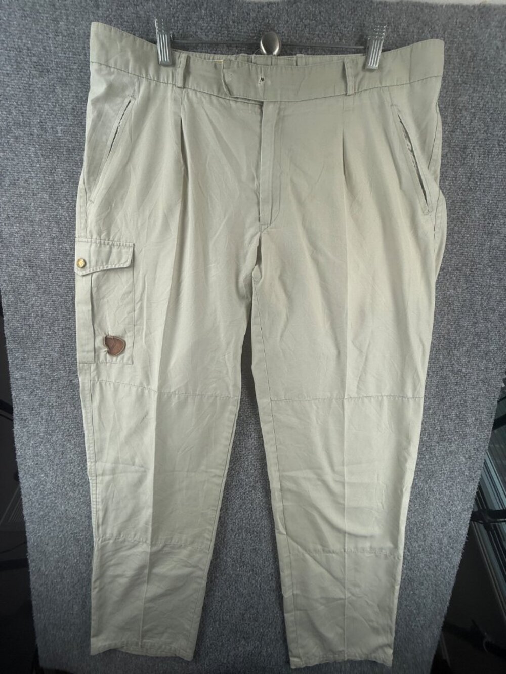 VTG Fjallraven Gronlands Jeans Pants Beige 54 Hiking Men Poly Cotton ACTL 38X34